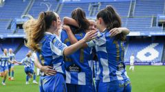 Las jugadoras del D�por Abanca, celebrando un gol de esta temporada.