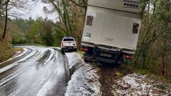Salida de v�a a causa de la borrasca Ingrid en Mazaricos.