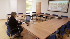 Rosa Quintana, conselleira de Mar, en una videoconferencia con el Ministerio de Agricultura, Pesca y Alimentaci�n