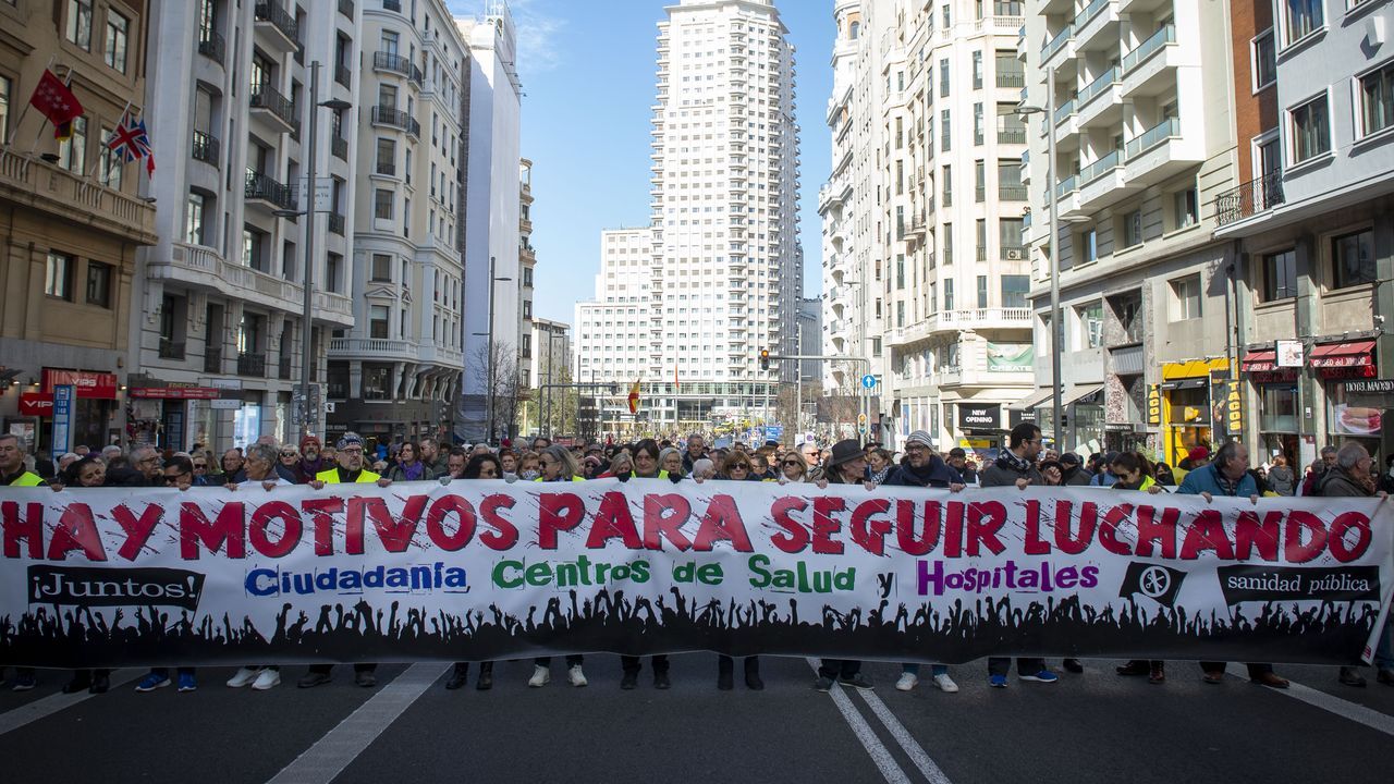 Miles de personas salen a la calle en Madrid en la marcha en defensa de ...