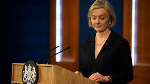 Liz Truss, en una comparecencia pblica