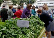 <span lang= es-es >Etiquetado artesanal</span>. En la feria de Carballo se ve�an ayer productos as� identificados, como estas nabizas: en el cart�n figura el producto, el nombre del productor (y su procedencia) y el precio. 