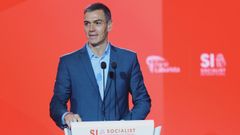 El presidente del Gobierno y secretario general del PSOE, Pedro Snchez, durante su discurso en el Consejo de la Internacional Socialista en La Valeta (Malta).