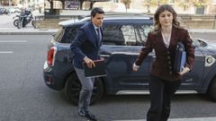 Alberto Gonzlez Amador, pareja de Isabel Daz Ayuso, sale del coche acompaado de su abogada para declarar en los juzgados