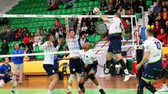 Imagen del partido de ida entre el Textil Santanderina y el Rotogal Boiro.