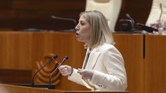 La candidata del PP en Extremadura, Mar�a Guardiola, durante el pleno de investidura.