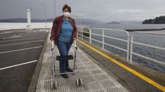 Maite Pereira en el muelle de Aguete, Mar�n.
