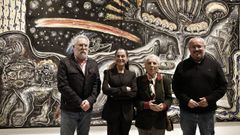 Miguel ngel Santalices.Tareixa Taboada, Carmen Vidal Soto y Csar Fernndez, en la inauguracin de la exposicin  A msica do silencio  de Vidal Souto.
