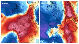 Cambio de anomal�as t�rmicas entre el viernes y el domingo