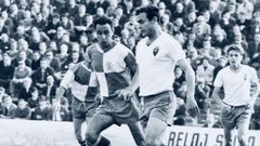 Marcelino durante un choque entre el Zaragoza y el Sabadell en 1966.