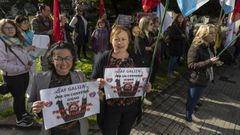 Las trabajadoras de Servisar, en una imagen de archivo en una protesta, valoran estos d�as si convocar una huelga