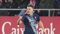 Ferran Jutgl�, celebrando el gol del empate del Celta ante el Girona.
