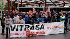 Manifestaci�n de los trabajadores de Vitrasa desde plaza Am�rica hasta las cocheras en Camposancos