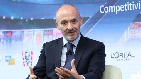 El consejero delegado de Inditex, &Oacute;scar Garc&iacute;a Maceiras, durante un foro celebrado este viernes. 