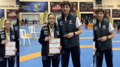 Imagen de archico de Aitana Fari�a con su compa�ero del Maniotas Adri�n Salanova.