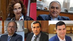De arriba abajo, y de izquierda a derecha: los fiscales Carmen Eir, Carlos Varela, Antonio Roma, Romn Ruiz y Miguel Armenteros