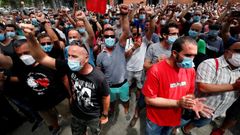 Trabajadores de la fbrica de Nissan en Barcelona protestan contra el cierre