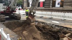 Obras de pluviales en el centro de A Coru�a