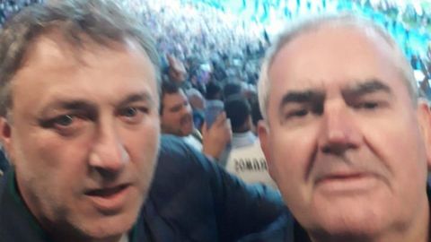 Rodrigo Lpez Orea y Jos Aurelio Zapatero, en el estadio de Pars.