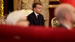 El presidente franc�s, Emmanuel Macron ayer en un evento Bahrein, parte de su gira por Oriente Medio.