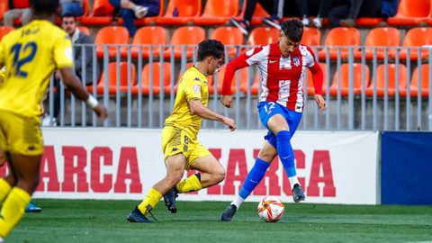 Santi Migu�lez, en un partido con el filial del Atl�tico