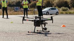 Demostracin con uno de los drones de la compaa
