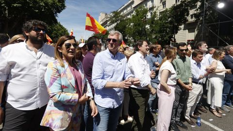 Alfonso Rueda en la manifestacin contra la ley de amnista celebrada en mayo en Madrid.