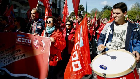 Dia del Trabajo. Manifestacin por el 1 de Mayo en Santiago