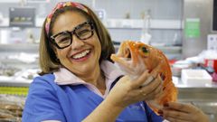 Chelito, en su puesto de la plaza de Lugo