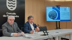 Pedro Figueroa y Miguel Anxo Fern�ndez Lores, este jueves en el Concello de Pontevedra