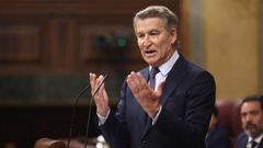 El l�der del PP, Alberto N��ez Feijoo, durante su intervenci�n en el Congreso
