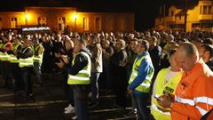 Concentración de los trabajadores de Alcoa, en San Cibrao