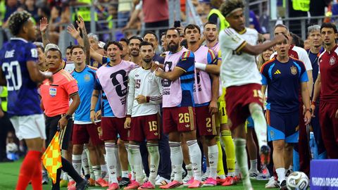 El banquillo de la selecci�n espa�ola en el tramo final