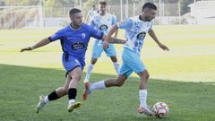 Markitos tratando de frenar a un jugador del Lugo con el bal�n