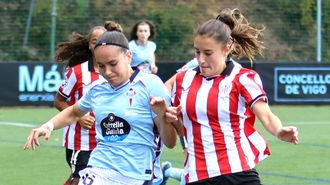 Nara Fern�ndez, en el partido entre As Celtas y Athletic Club B en A Madroa.