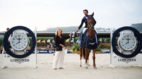 Flora P�rez, junto a Marlon Modolo Zanotelli, ganador del Trofeo Longines.
