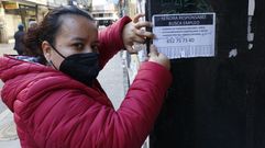 Mar�a Tartaglia, que lleg� desde Venezuela hace cuatro meses y medio, busac trabajo en Pontevedra para poder mandar dinero a su familia.