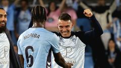 Iago Aspas, plet�rico, tras la victoria del Celta ante el Sevilla que confirmaba el bilete para la Europa League.