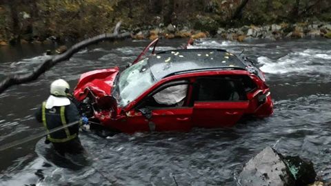 Imagen del accidente en Tineo