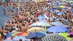 As� estaba a praia de Sigar, en Sanxenxo en plena ola de calor. 05/08/2025