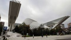 Vista este martes del Palacio de Exposiciones y Congresos Ciudad de Oviedo, obra del arquitecto Santiago Calatrava