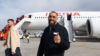 Borja Iglesias, en la despedida de la selecci�n espa�ola en Santiago.
