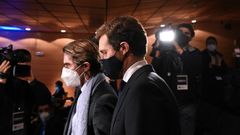 Aznar y Casado, ayer en Madrid, en un coloquio organizado por el Instituto Atl�ntico