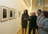 Paloma Vela, Ricardo Alcalde, Francisco Fari�a e Mercedes Rozas na mostra de Afundaci�n. 