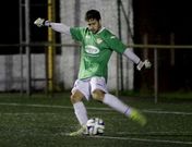 El mediapunta Marcos G�mez tuvo que jugar de portero casi media hora tras la expulsi�n de Leis. 