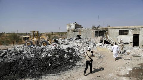 Restos de un bombardeo ruso en la ciudad siria de Idlib