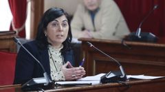 Elena Candia, en un pleno en el Concello de Lugo.