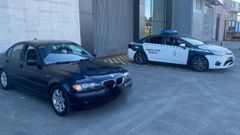 El coche interceptado en la N-Vi, a la altura de Lugo