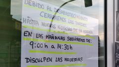 Aviso en una tienda de Gij�n