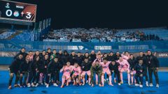 Los jugadores del Celta, celebrando el triunfo por 0-3 ante el Dinamo de Zagreb.